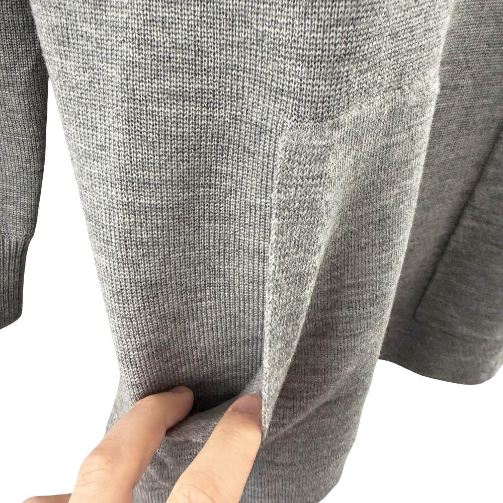 J.Crew Sweater Tunic Womens XS Gray 100% Merino Wool Crewneck Pockets Long - Picture 6 of 14